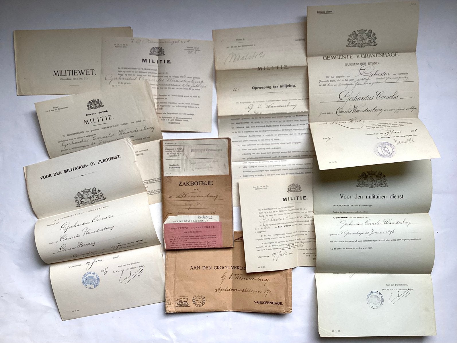 Convoluut documenten regiment Grenadiers | mobilisatie 1914, Ophalen, Landmacht, Nederland