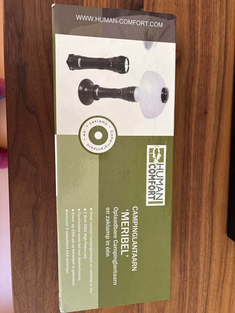 Human Comfort 'Meribel' Oplaadbare Campinglamp/Zaklamp, Caravans en Kamperen, Ophalen of Verzenden, Nieuw, Batterij