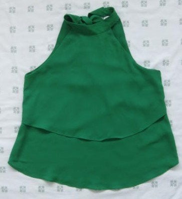 Zara groene haltertop met strik in nek, feestelijk S, Zara, Ophalen of Verzenden, Zo goed als nieuw, Groen