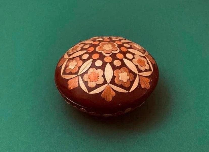 Charmant decoratief vintage houten lakdoosje, Antiek en Kunst, Curiosa en Brocante, Ophalen of Verzenden