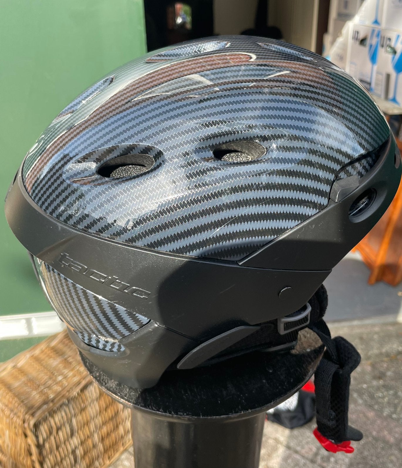 Boeri Tactic skihelm / snowboardhelm – Carbon Look, Gebruikt, Overige typen, Skiën, Minder dan 100 cm