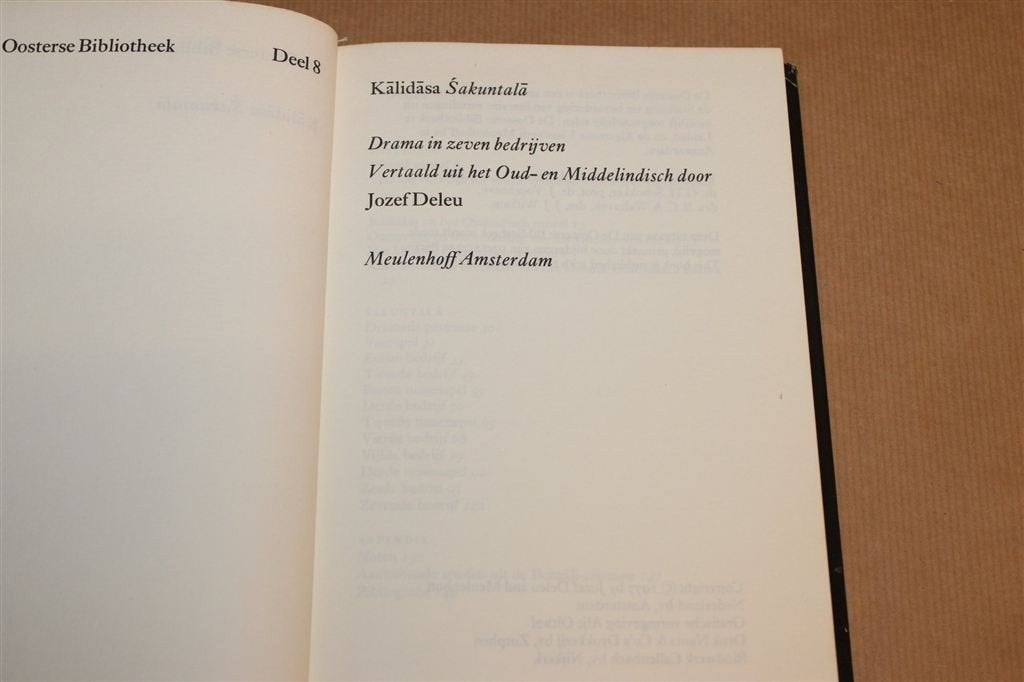 Śakuntalā — Indisch Hofdrama 4e Eeuw, Oosterse Bibliotheek, Ophalen of Verzenden, Gelezen