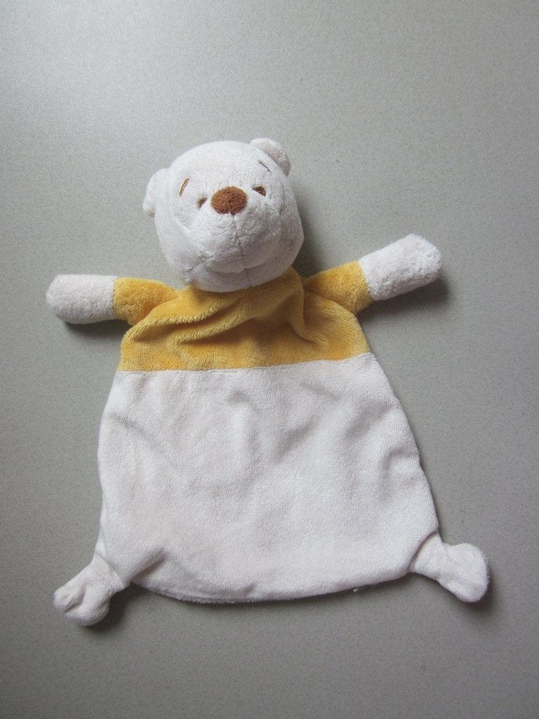 Primark Disney Winnie The Pooh wit-geel pluche knuffeldoek, Ophalen of Verzenden, Winnie de Poeh of vrienden, Gebruikt, Knuffel