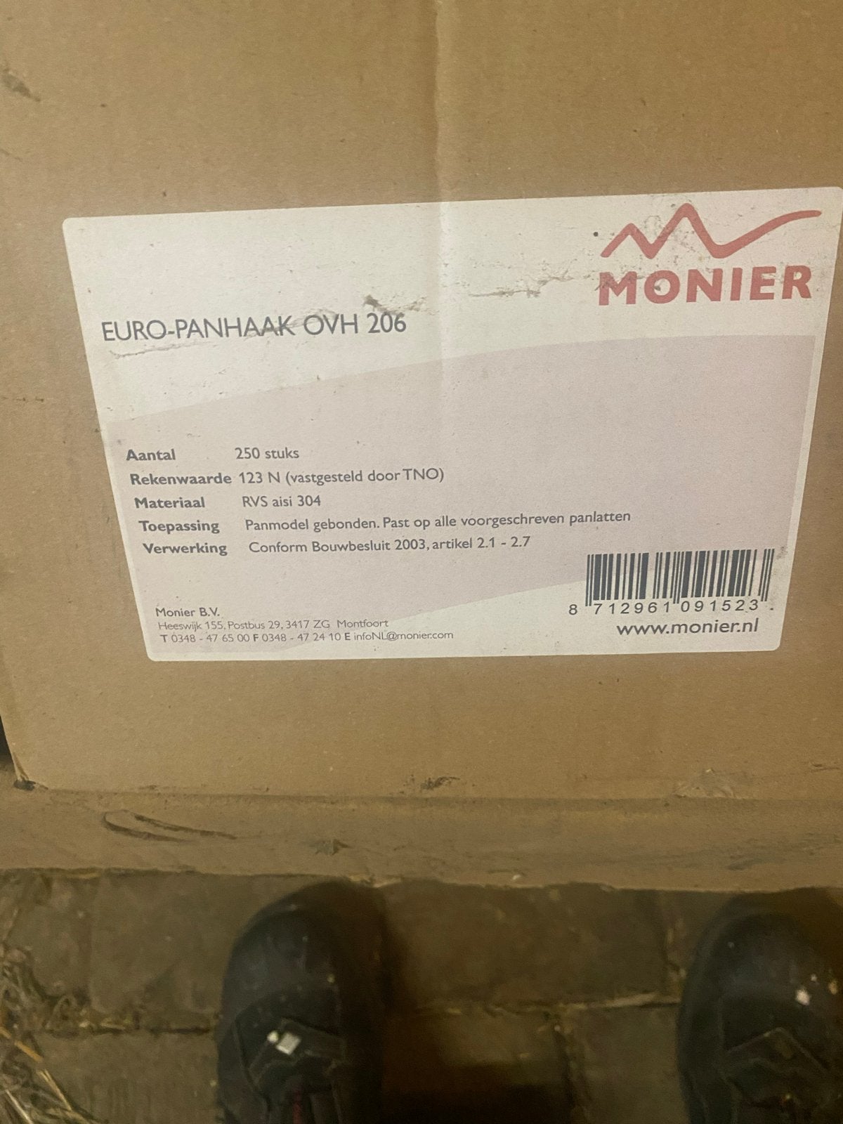 Monier Euro-Panhaak OVH 206 RVS aisi 304 (1250 stuks), Ophalen, Overige kleuren, Overige typen, Nieuw