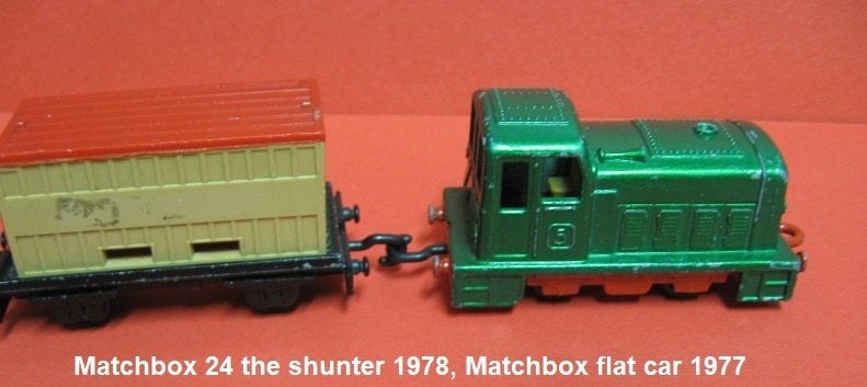 MATCHBOX 1977/1978, the Shunter & Flatboxcar, Ophalen of Verzenden, Gebruikt, Auto