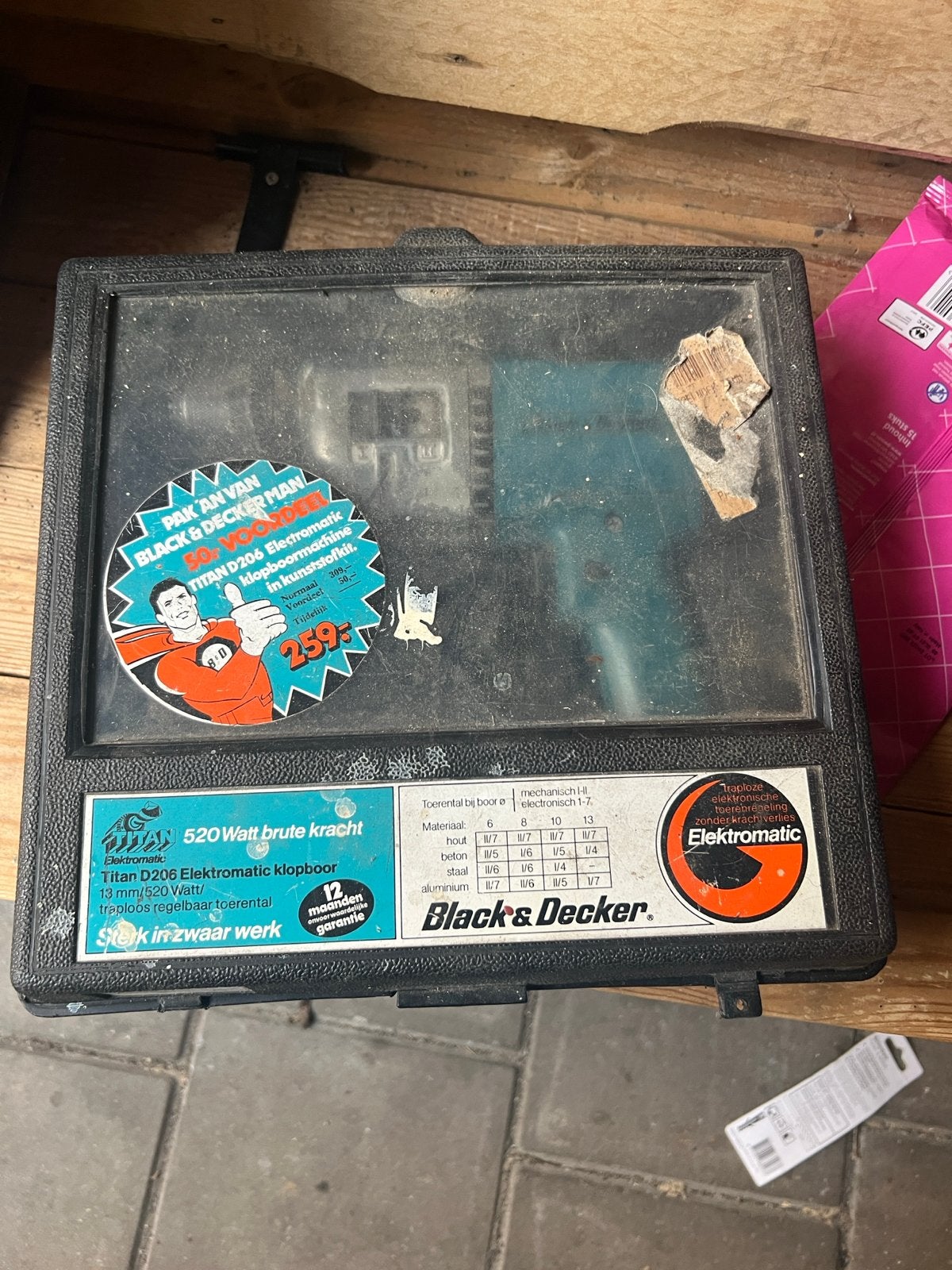 Black & Decker Elektromatic Klopboormachine 520 Watt, Boormachine, Gebruikt, Ophalen of Verzenden, Klopboormechanisme