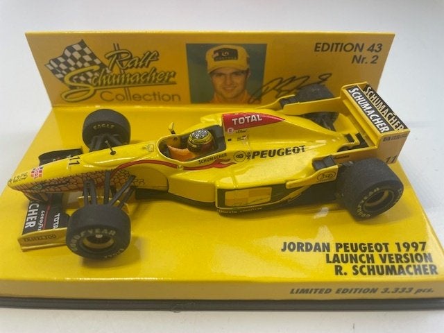 Jordan Peugeot Launch version 1997 R. Schumacher, Ophalen of Verzenden, Zo goed als nieuw, Formule 1