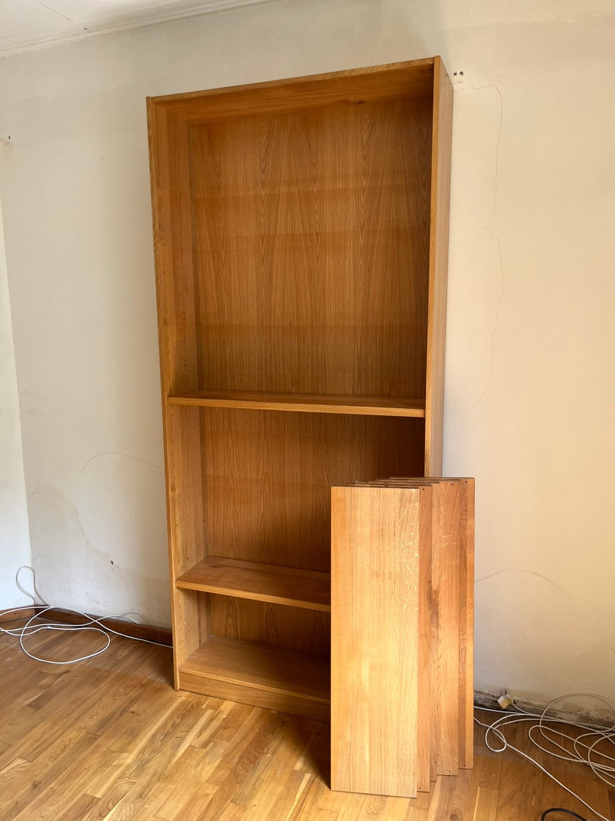 Massief eiken boekenkast, Huis en Inrichting, Ophalen, Met plank(en), 100 tot 150 cm, 200 cm of meer