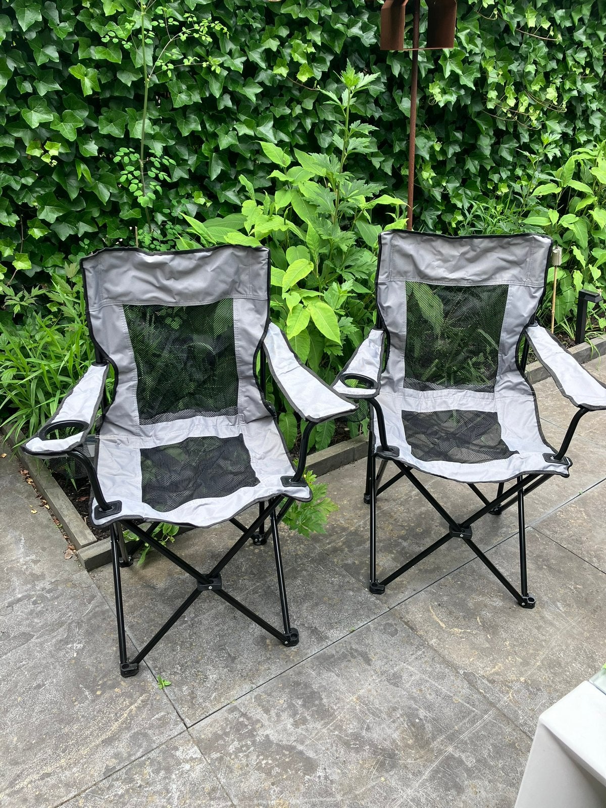 2x Crivit Opvouwbare Campingstoelen met Bekerhouder, Caravans en Kamperen, Ophalen, Nieuw