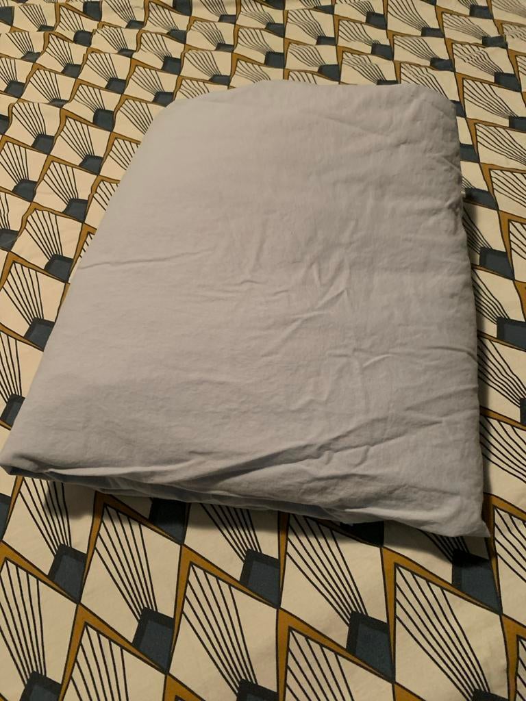 Hoeslaken splittopper 180x200 met 2 splitten, Ophalen, Blauw, Hoeslaken of Sloop, Tweepersoons