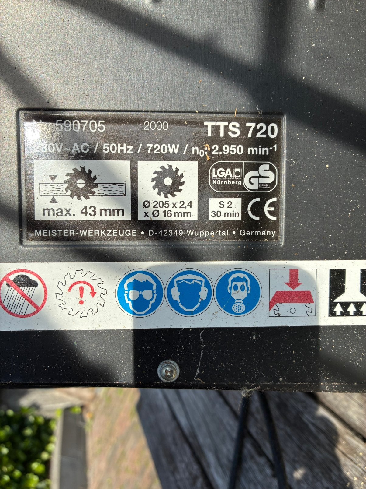 Zaagtafel Meister-Werkzeuge (Top Craft) TTS 720, Doe-het-zelf en Verbouw, Ophalen, Zo goed als nieuw, 1200 watt of meer