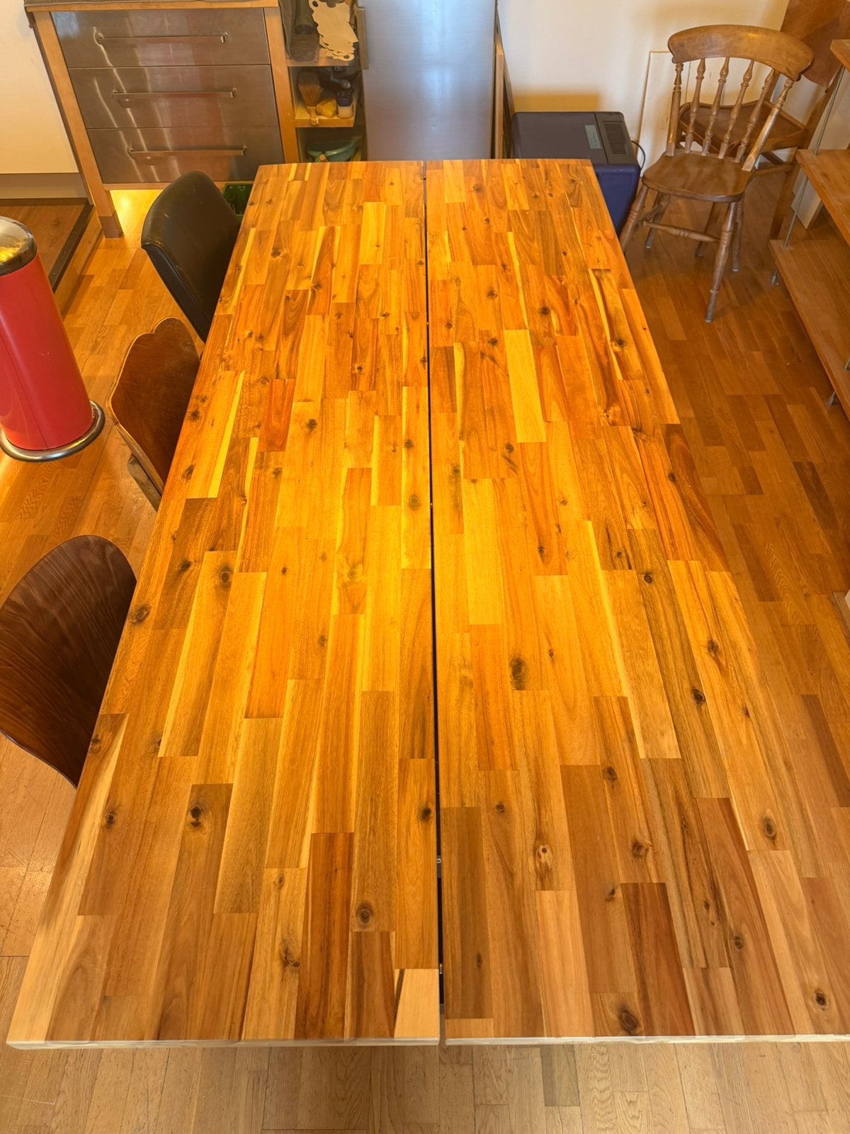 IKEA SKOGSTA eettafel – massief acaciahout – 235x100 cm, Ophalen, 200 cm of meer, 50 tot 100 cm, Zo goed als nieuw