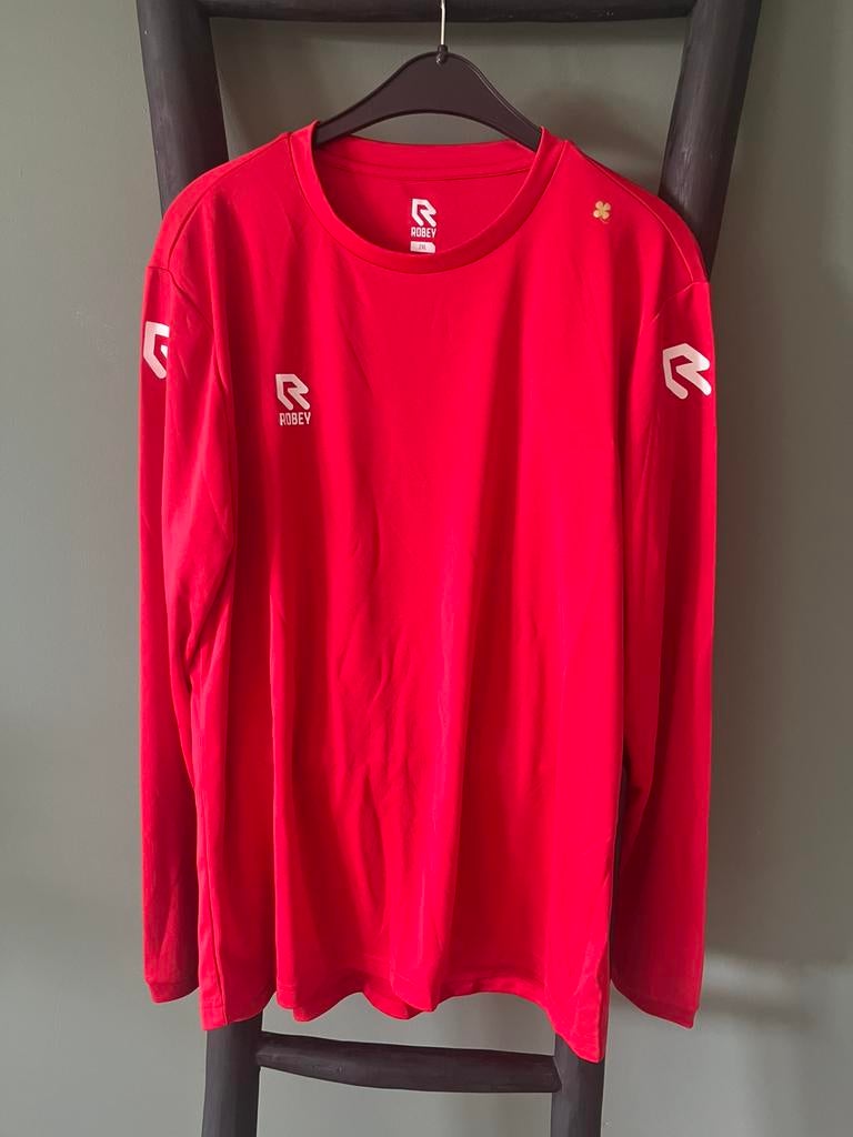 Robey trainingsshirt rood S L XL longsleeve voetbalkleding, Maat 52/54 (L), Verzenden, Nieuw, Rood