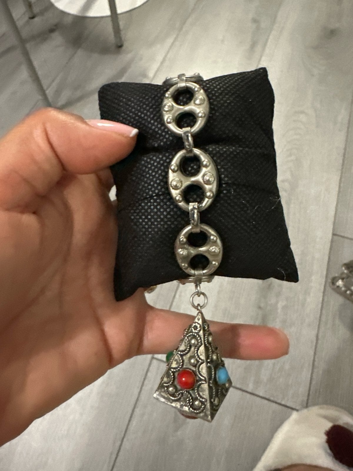 Vintage  Armband met Edelstenen Hanger, Sieraden, Tassen en Uiterlijk, Armbanden, Gebruikt, Ophalen of Verzenden, Met edelsteen