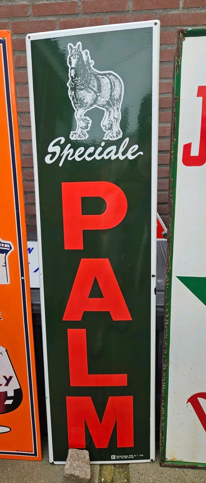 mooi groot emaille Palm bord!, Ophalen, Zo goed als nieuw, Reclamebord, Plaat of Schild, Palm
