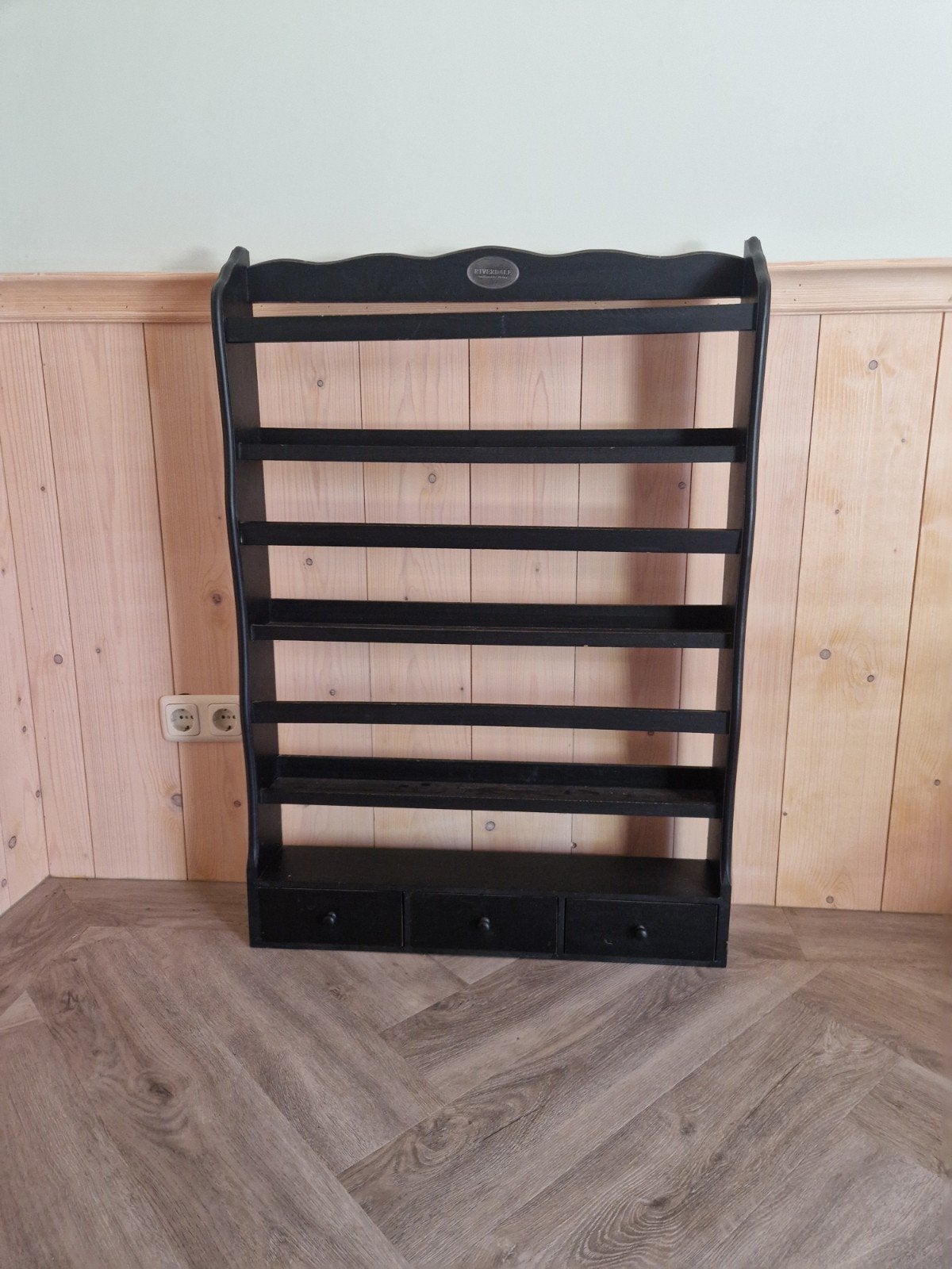 Riverdale Boekenrek met Lades - Zwart Hout, Huis en Inrichting, Ophalen, Met plank(en), Gebruikt, 100 tot 150 cm
