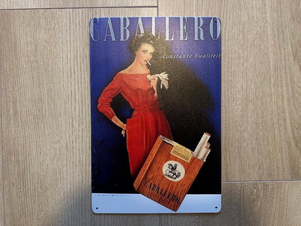 Reclamebord Caballero Cigarettes 20x30, Ophalen of Verzenden, Zo goed als nieuw, Reclamebord
