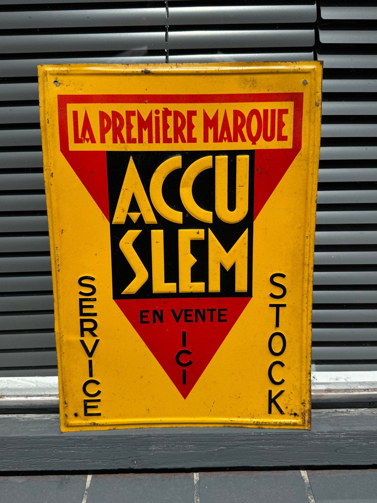 Vintage Accu Slem Reclamebord, Verzamelen, Merken en Reclamevoorwerpen, Reclamebord, Gebruikt, ., Ophalen of Verzenden
