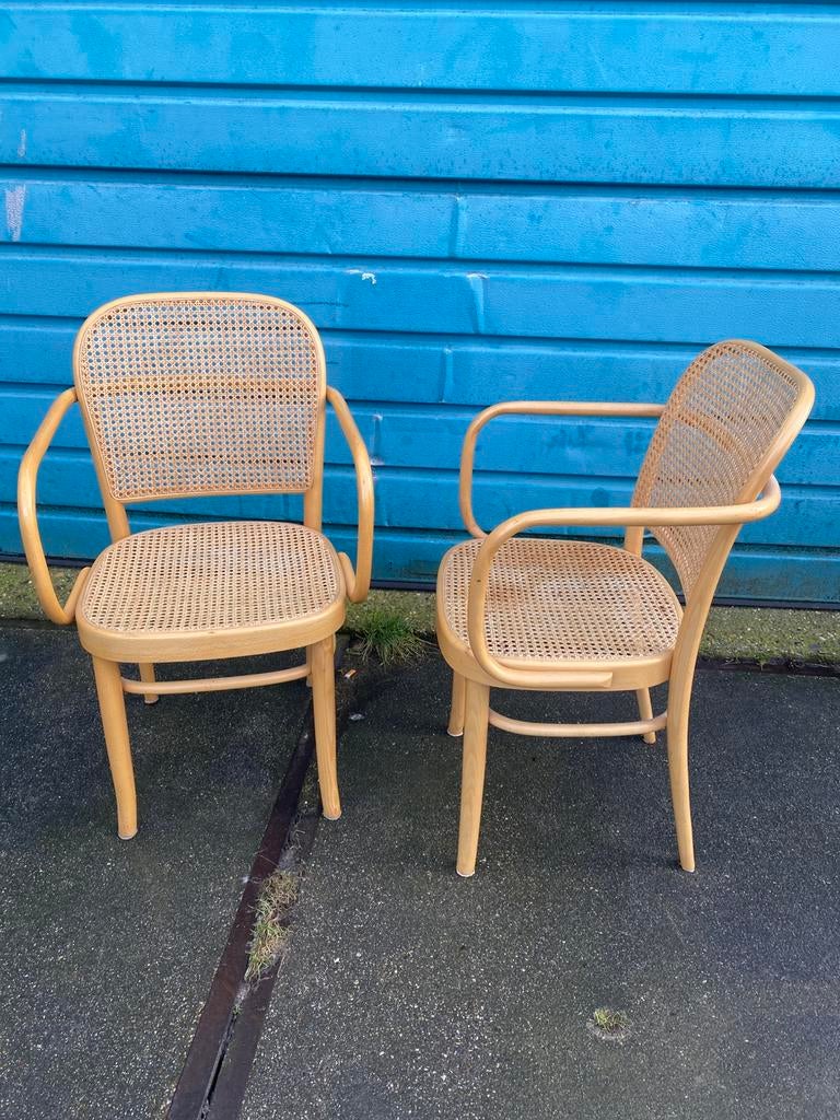 Set Praagse Stoelen ontwerp Josef Hoffmann 2x goede staat, Ophalen, Gebruikt, Twee, Overige kleuren