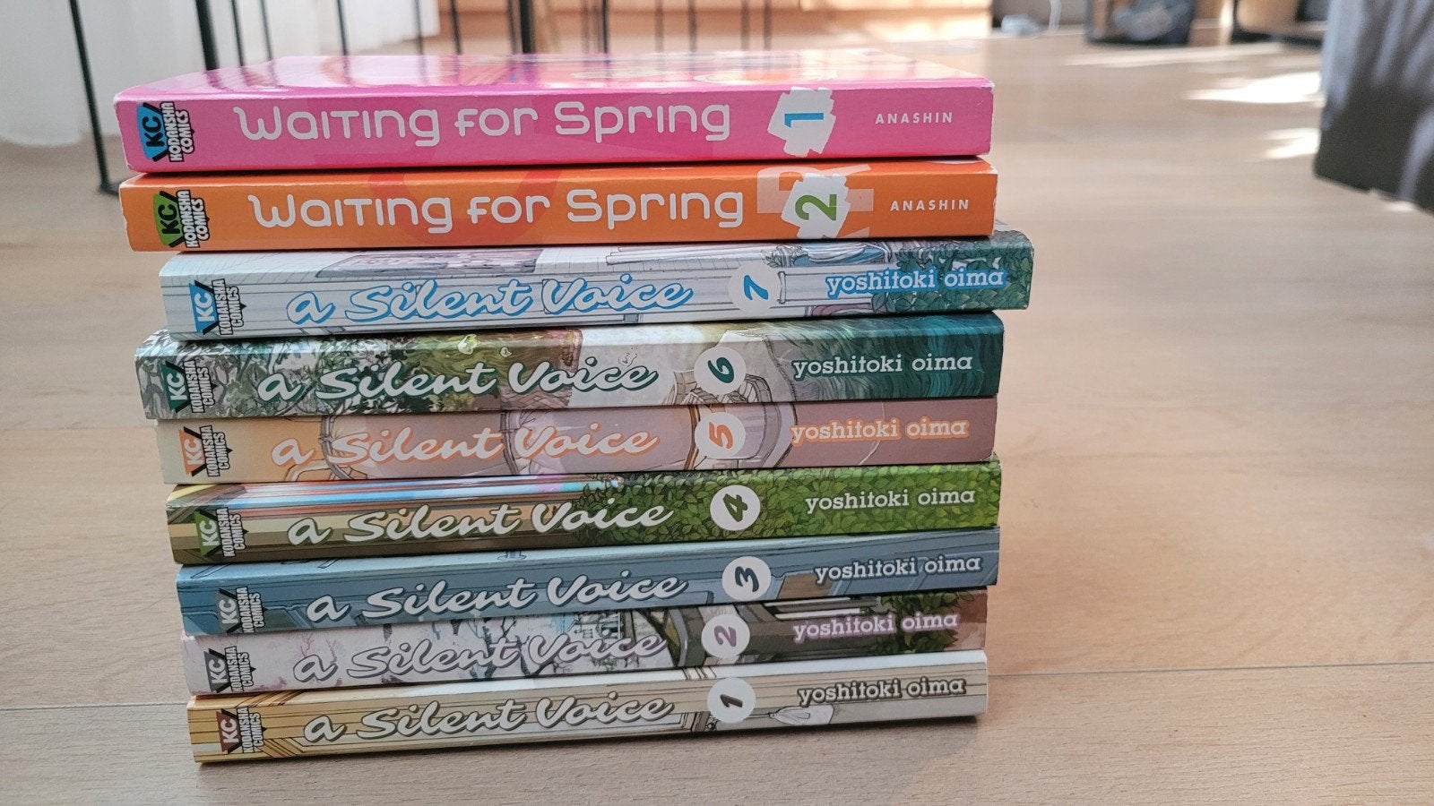 Manga sets: A Silent Voice (compleet) en Waiting for Spring, Boeken, Ophalen of Verzenden, Zo goed als nieuw, Japan (Manga), Meerdere comics
