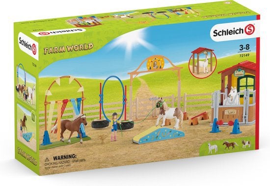 Schleich 72149 behendigheid + paardenbox, Ophalen of Verzenden, Zo goed als nieuw