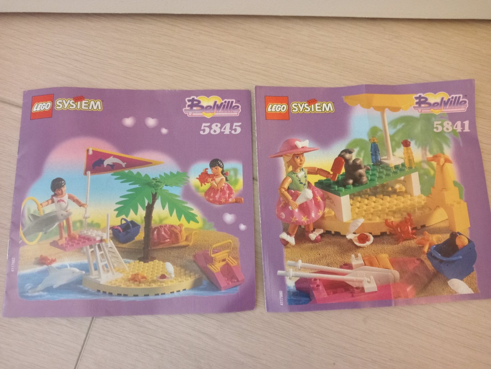 lego belville 5841-5844 beach fun dolfin show 100% compleet, Ophalen of Verzenden, Gebruikt, Complete set, Lego