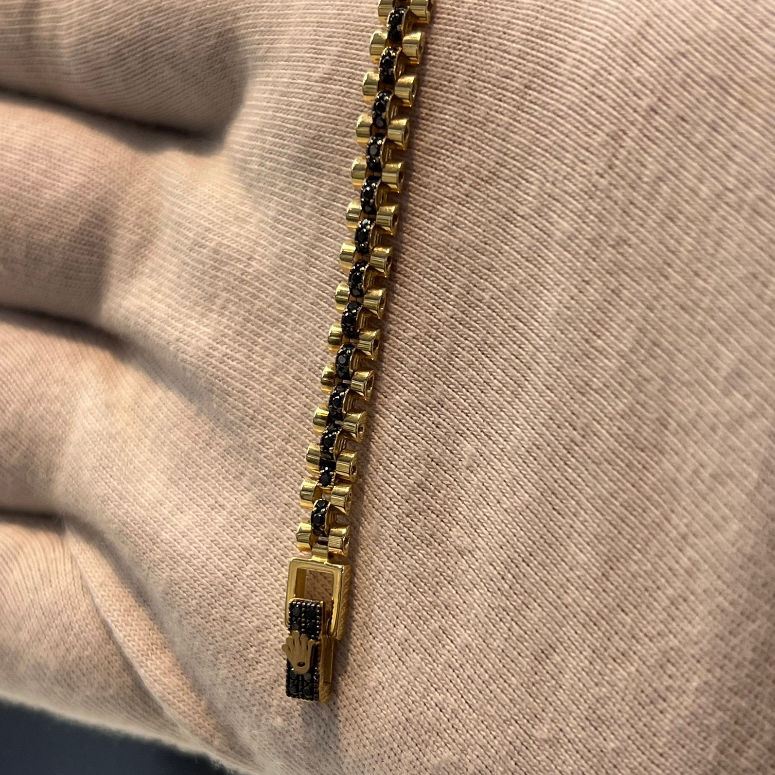 14 karaat gouden armband rolex schakel nieuw, Ophalen of Verzenden