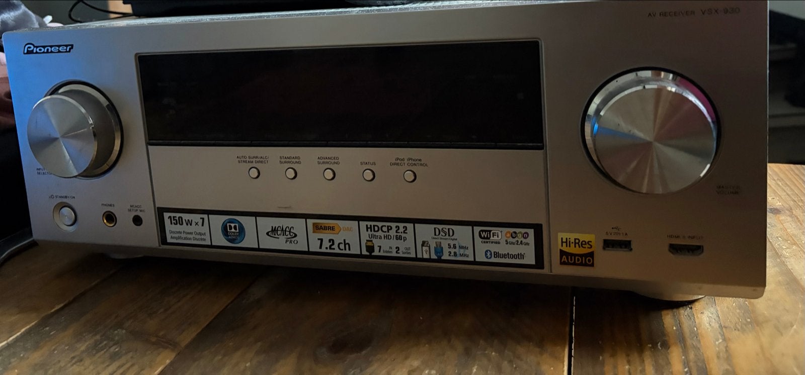 Pioneer AV-receiver VSX-930 - 7.2-kanaals, 150W/kanaal, Ophalen, Gebruikt, Pioneer, 120 watt of meer