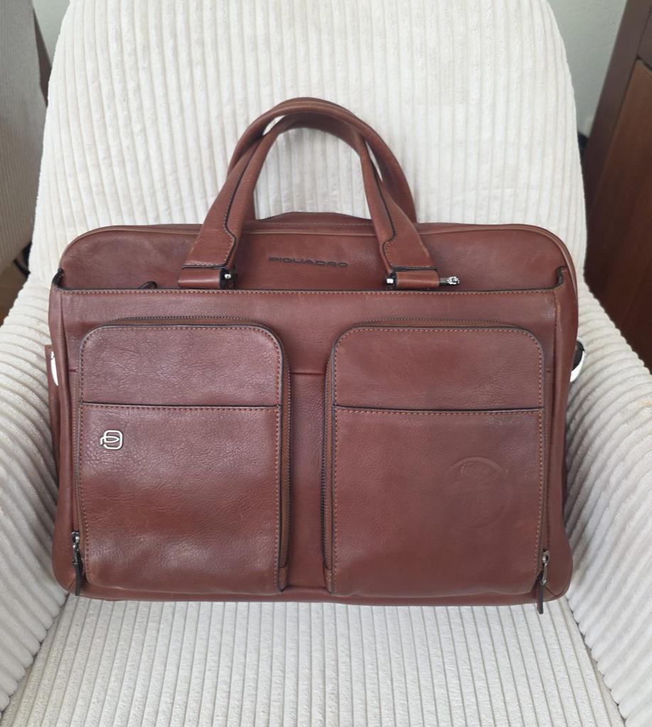 Piquadro expandable Work bag 15,6" - Brown Black square, Gebruikt, Bruin, 15 inch, Verzenden