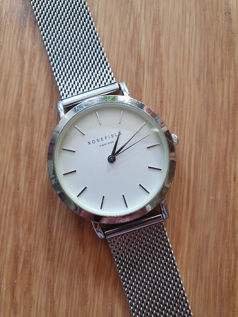 Rosefield zilveren dames horloge, Overige merken, Staal, Polshorloge, Ophalen of Verzenden