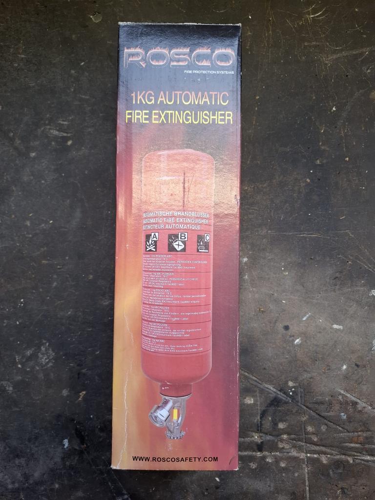 Automatische Brandblusser 1KG - Rosco Fire Protection, Ophalen of Verzenden, Nieuw, Brandblusser
