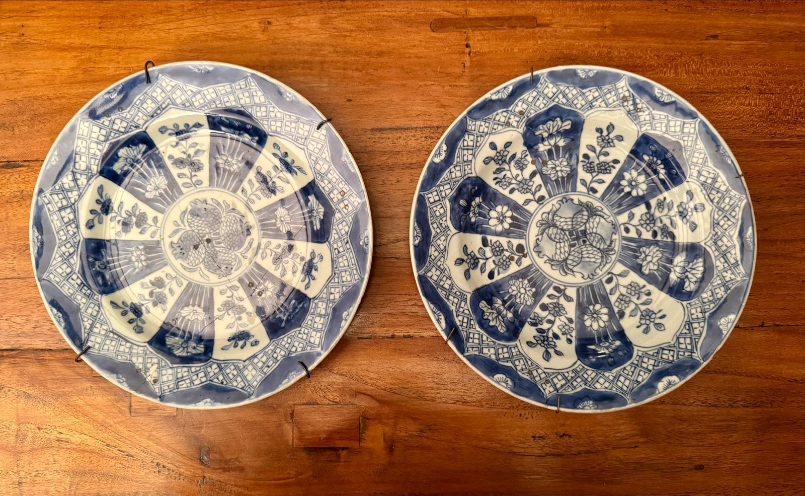 Antieke Chinese blauw-witte borden (set van 2), Antiek en Kunst, Ophalen of Verzenden