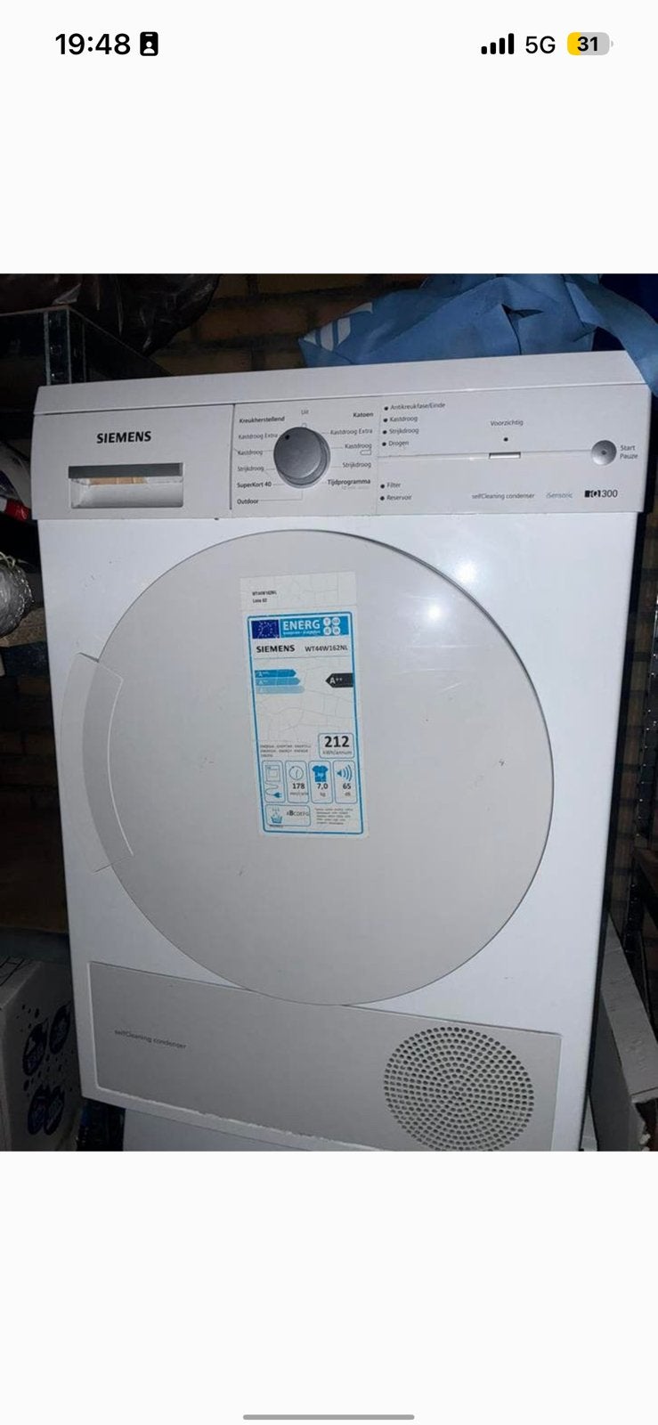 Droger en wasmachine. Weg wegens emigratie, Witgoed en Apparatuur, Wasdrogers, Ophalen of Verzenden, Zo goed als nieuw, Condens