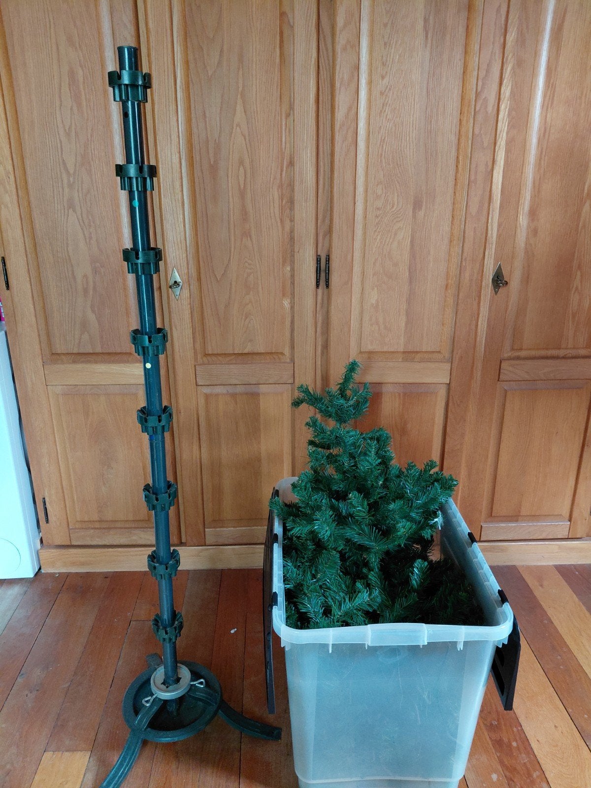 te koop kunstkerstboom, met toebehoren, Binnen, Ophalen of Verzenden, Kunststof, 200 cm