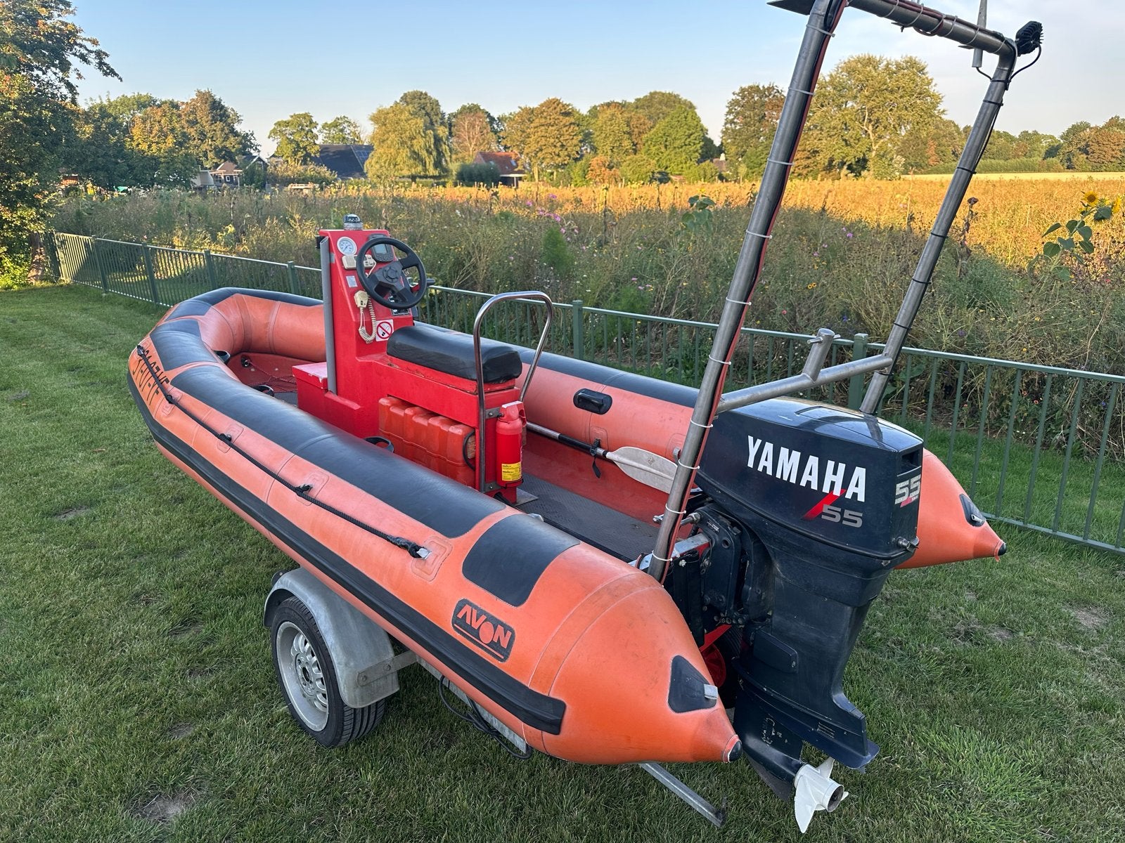 Avon RIB met Yamaha 55pk en trailer, Watersport en Boten, Avon, 55 pk, Ophalen, Polyester/glasvezel