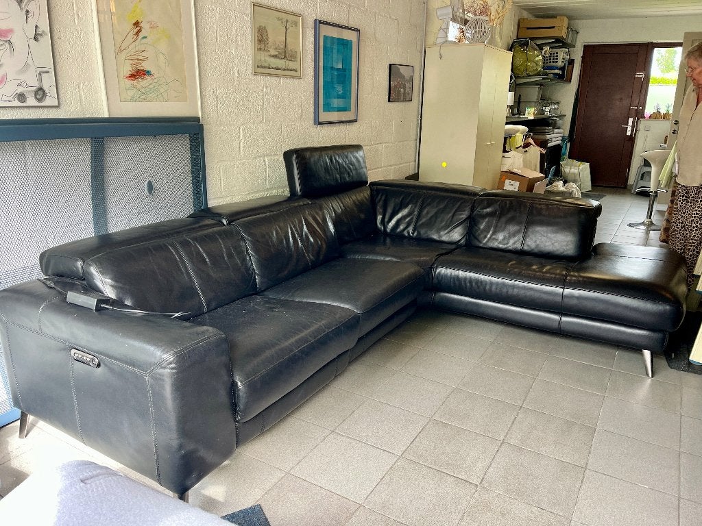 Hoeksalon te koop, Ophalen, Zo goed als nieuw, Leer, Modern