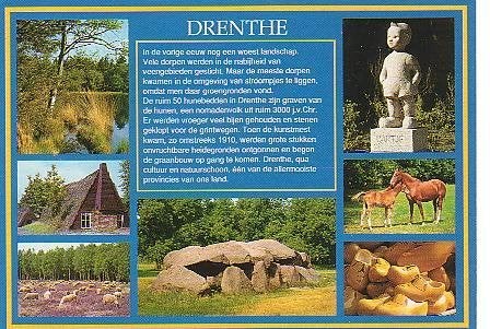 Ansichtkaart 	Drenthe	7-luik	Bartje	Hunebed, Verzenden, 1960 tot 1980, Gelopen, Drenthe