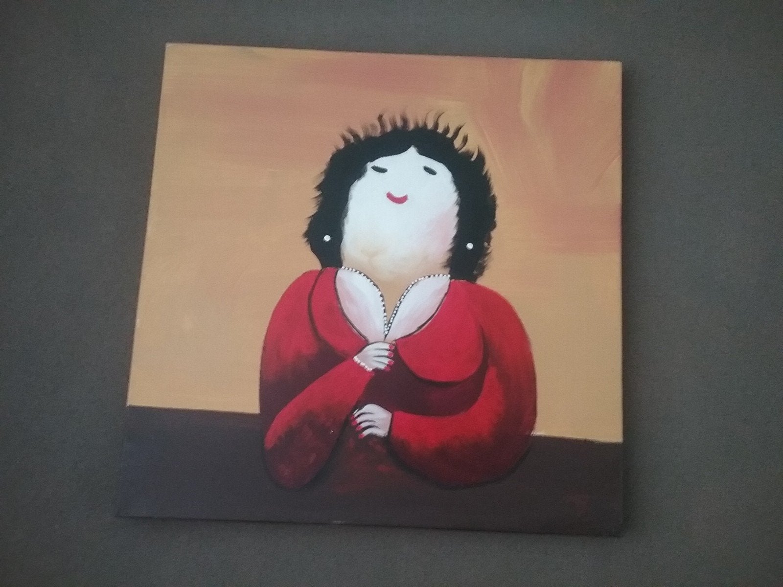 Twee vrolijke schilderijen van 'De Fat Lady's', Antiek en Kunst, Ophalen, Portret of Personen, Olieverf, Handgeschilderd