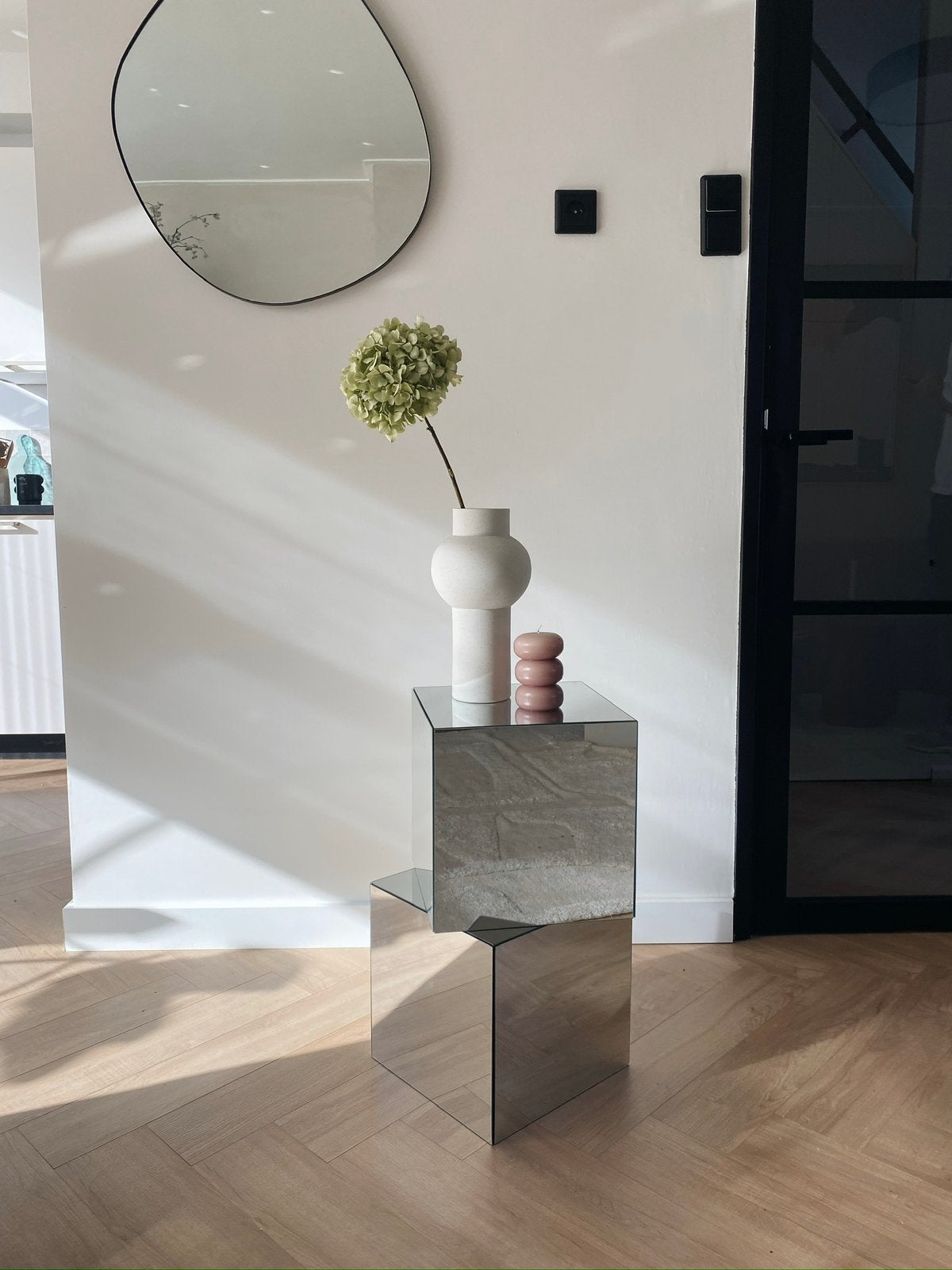 Spiegel kubus, Huis en Inrichting, Tafels | Bijzettafels, Minder dan 45 cm, Minder dan 55 cm, Vierkant, Nieuw