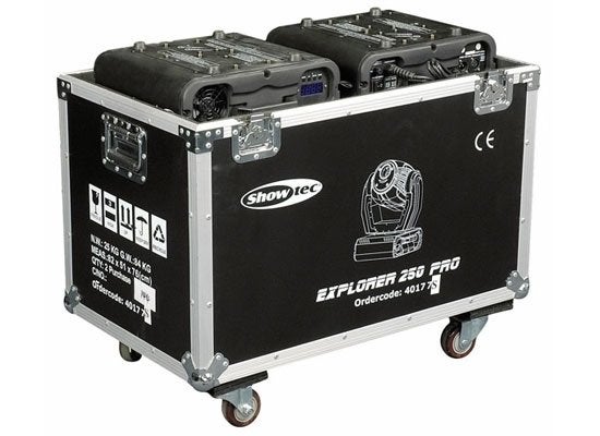 Showtec Explorer 250 Pro Moving Heads in Flightcase (4 stuks, Ophalen, Gebruikt