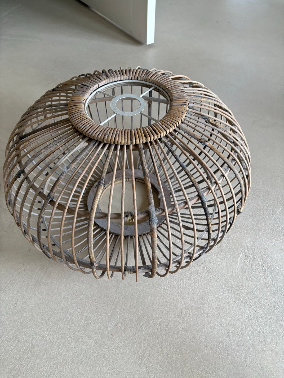 Rotan lampenkap - Hanglamp - Bohemian stijl, Gebruikt, Bruin, Natuurlijk materiaal, Rond
