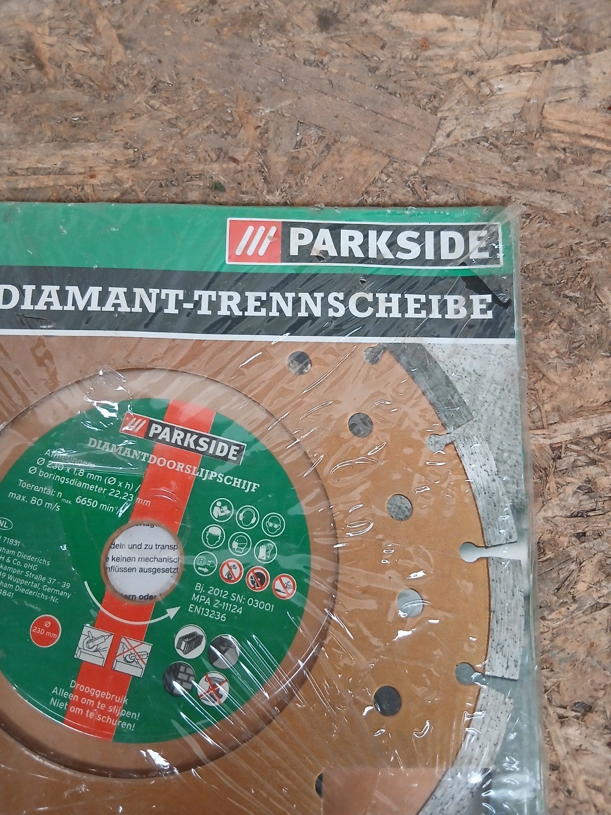 Parkside Diamantdoorslijpschijf 230 mm - Nieuw, Abraham Diederichs GmbH & Co. OHG, Oberkamper Straße 37 - 39, 42349 Wuppertal, Germany
