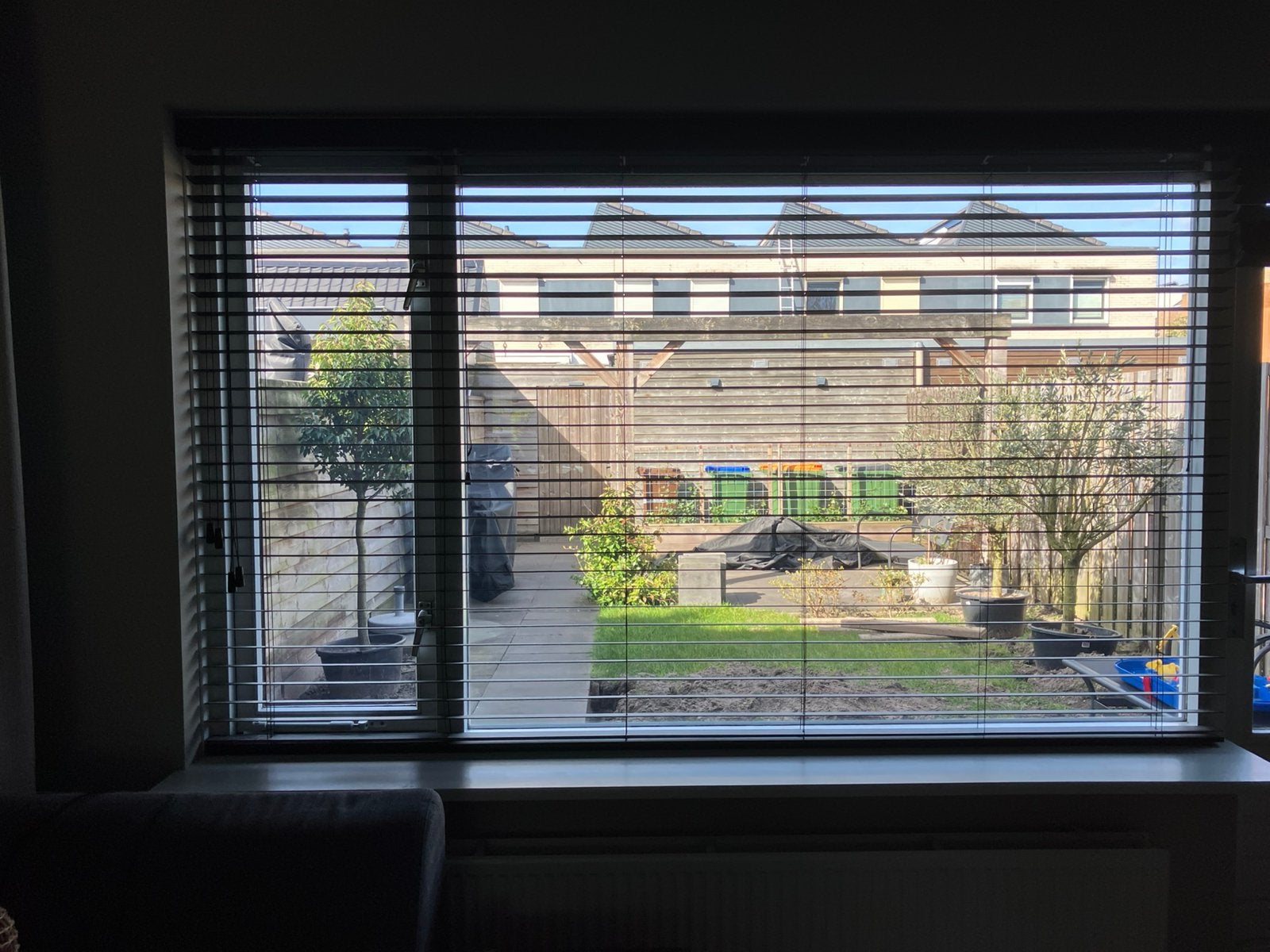 Houten Jaloezieën op maat gemaakt, 2 stuks, Ophalen, Jaloezie, Gebruikt, Zwart