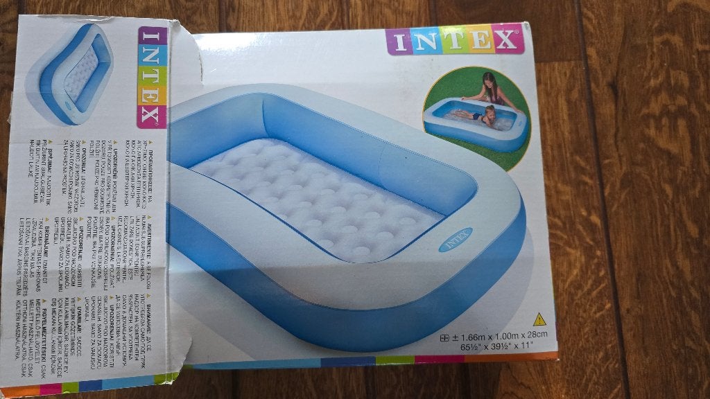 Intex baby peuter zwembadje met opblaasbare bodem, Minder dan 80 cm, Ophalen of Verzenden, Opzetzwembad, Rechthoekig