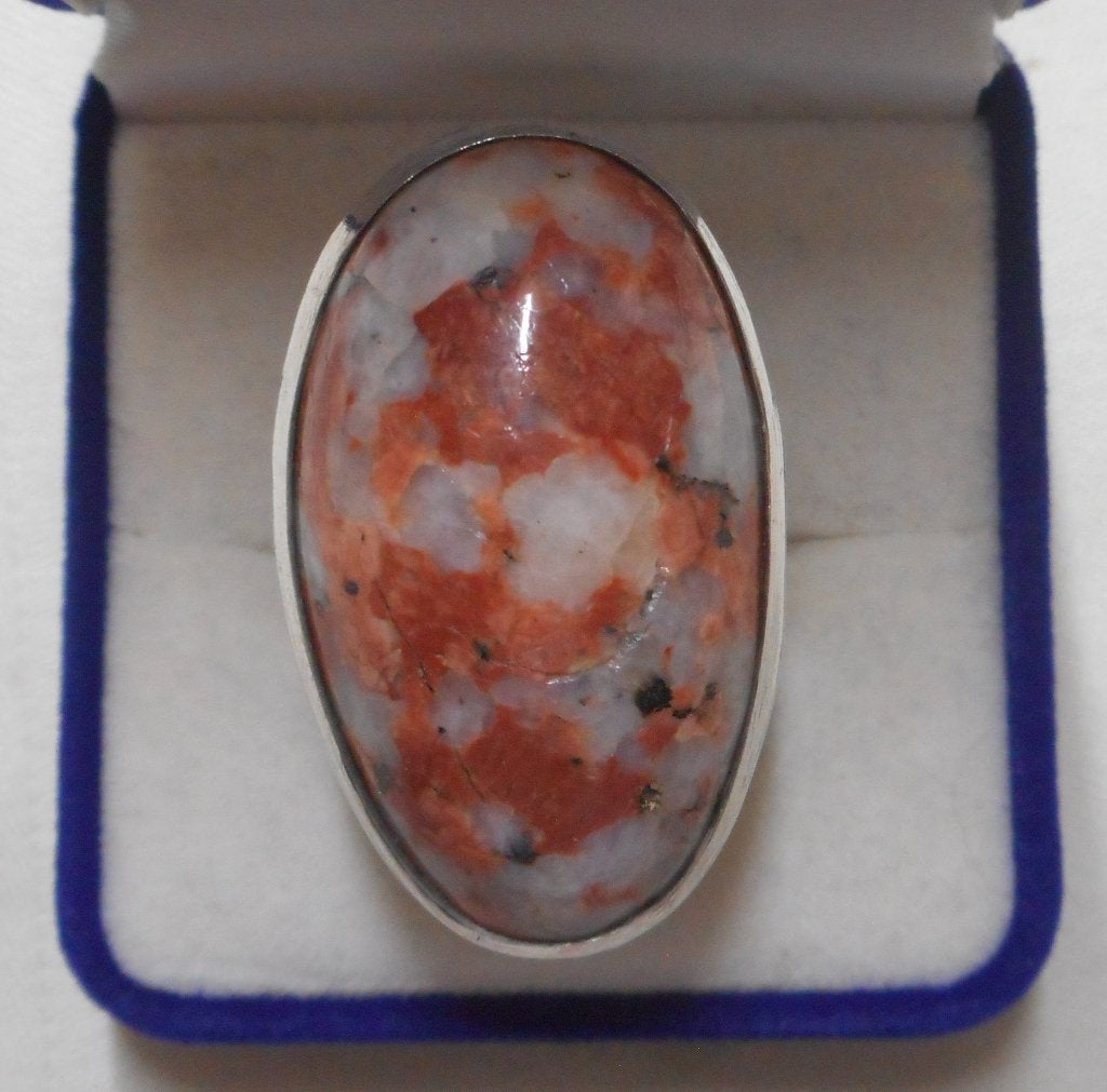 Zilveren antieke zeer royale ring met grote steen nr.1771, Sieraden, Tassen en Uiterlijk, Verzenden, Zilver, Ring
