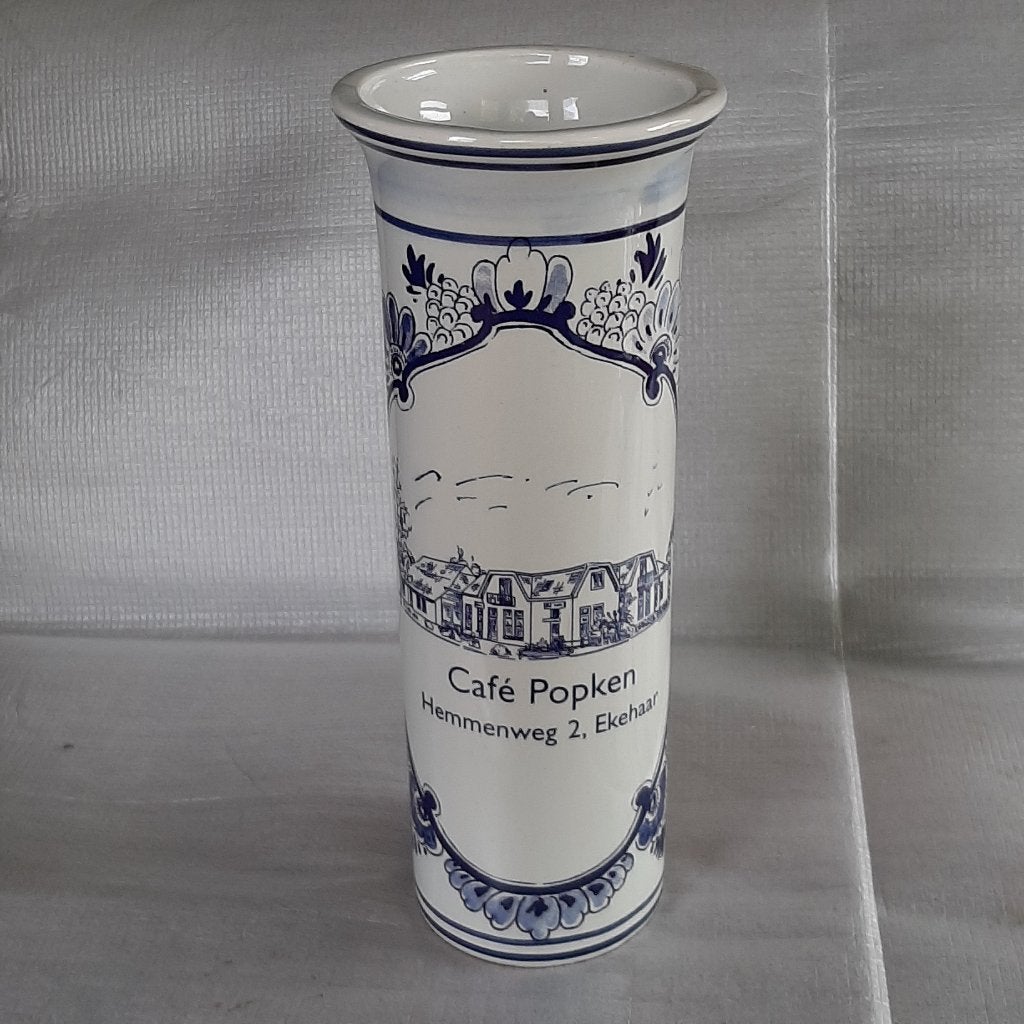 Keramische vaas in Delfts Blauw : Café Popken te Ekehaar, Antiek en Kunst, Antiek | Keramiek en Aardewerk, Ophalen
