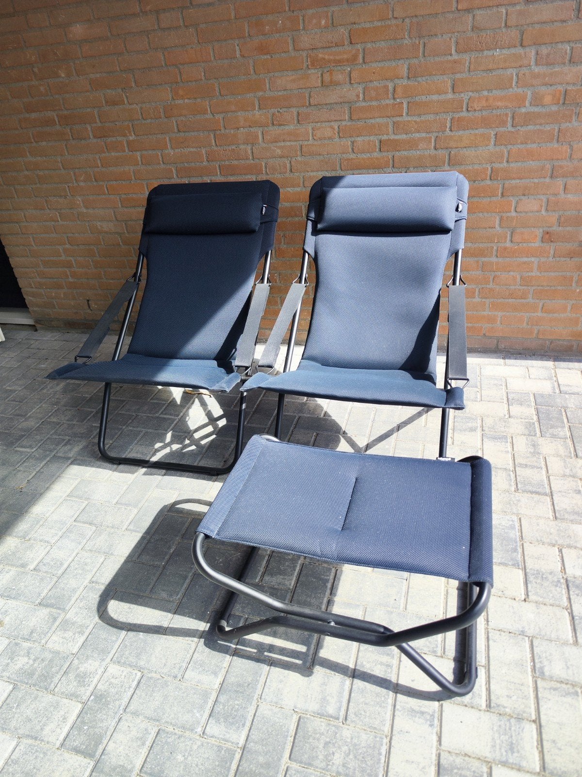 2 Lafuma stoelen + voetensteun - zo goed als nieuw, Ophalen, Zo goed als nieuw
