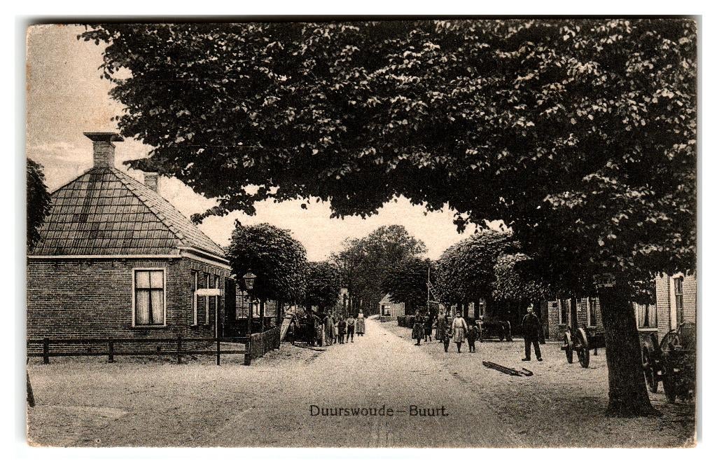 Duurswoude, Buurt, Verzamelen, Ansichtkaarten | Nederland, Verzenden, 1920 tot 1940, Gelopen, Friesland