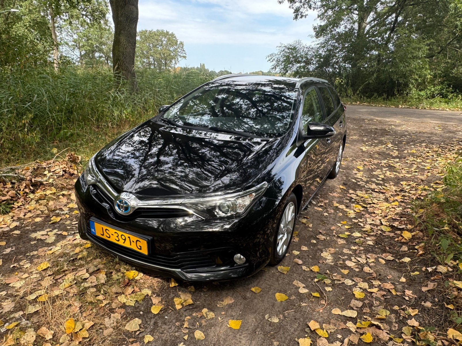 Toyota Auris 1.8 Hybrid Touring Sports CVT 2016 Zwart, 28 km/l, Zwart, Leder en Stof, Zwart