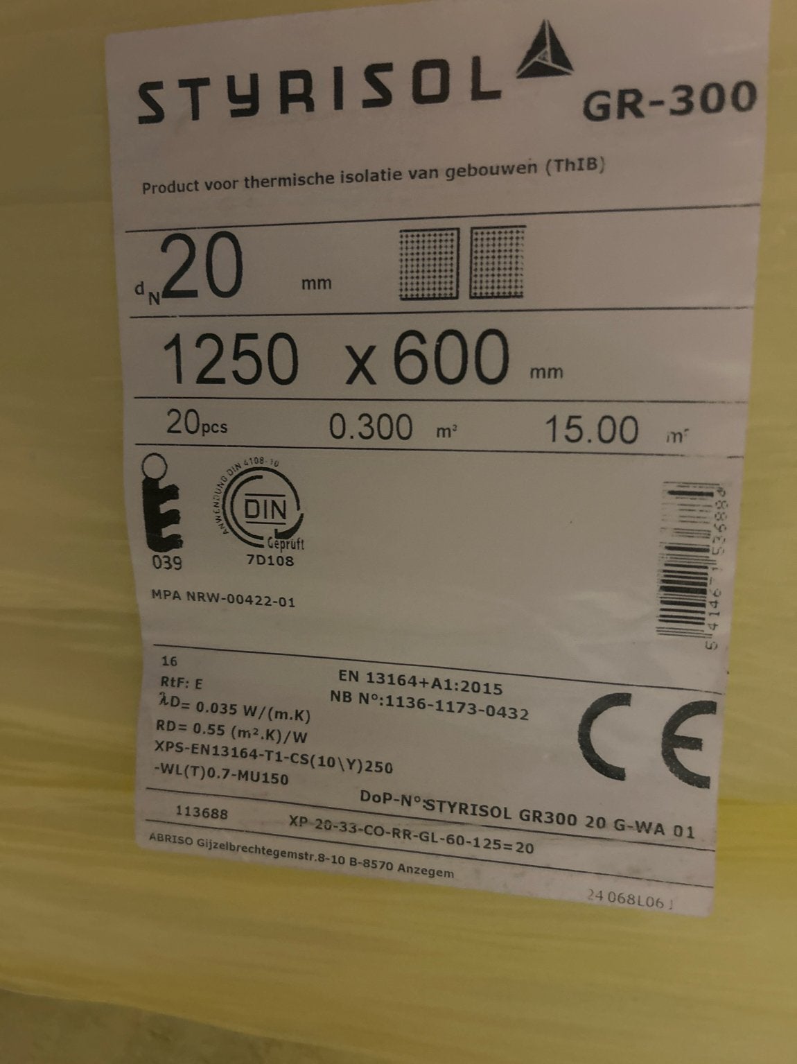 STYRISOL Polystyreen isolatieplaat, Nieuw, Hardschuim (Pir), 15 m² of meer, Vloerisolatie